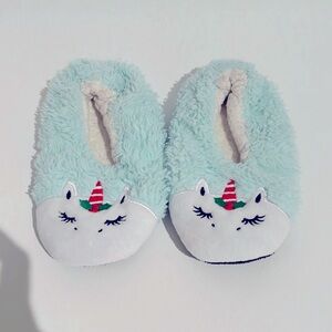 Christmas unicorn slippers